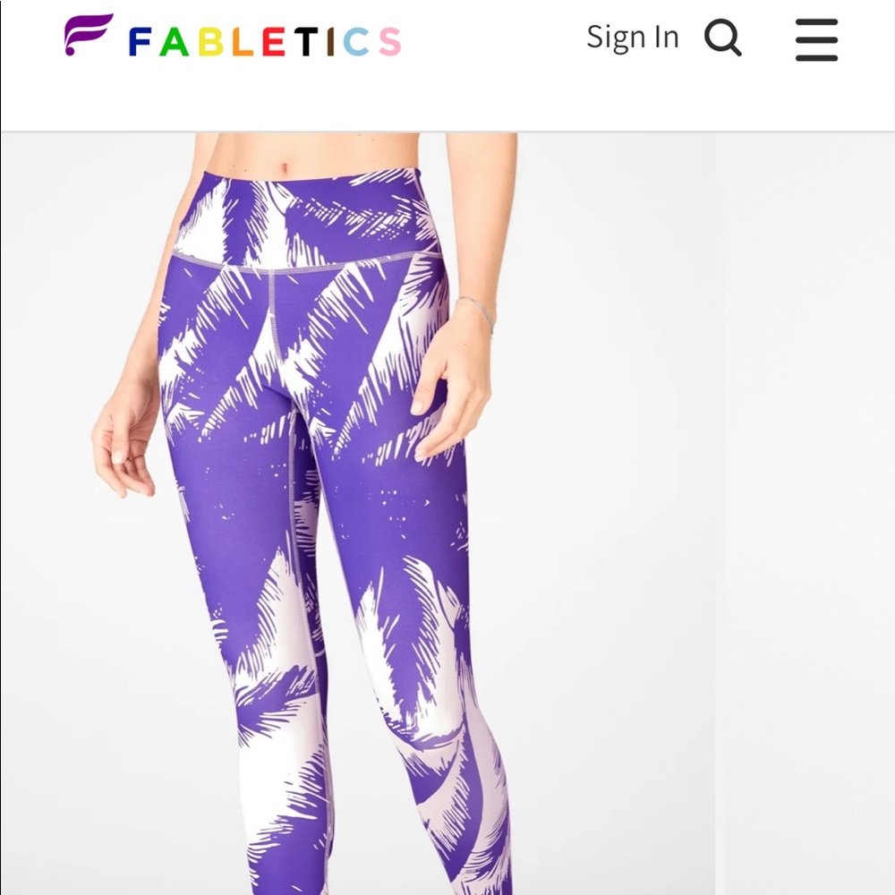Fabletics high-waisted printed pureluxe leggings size Large